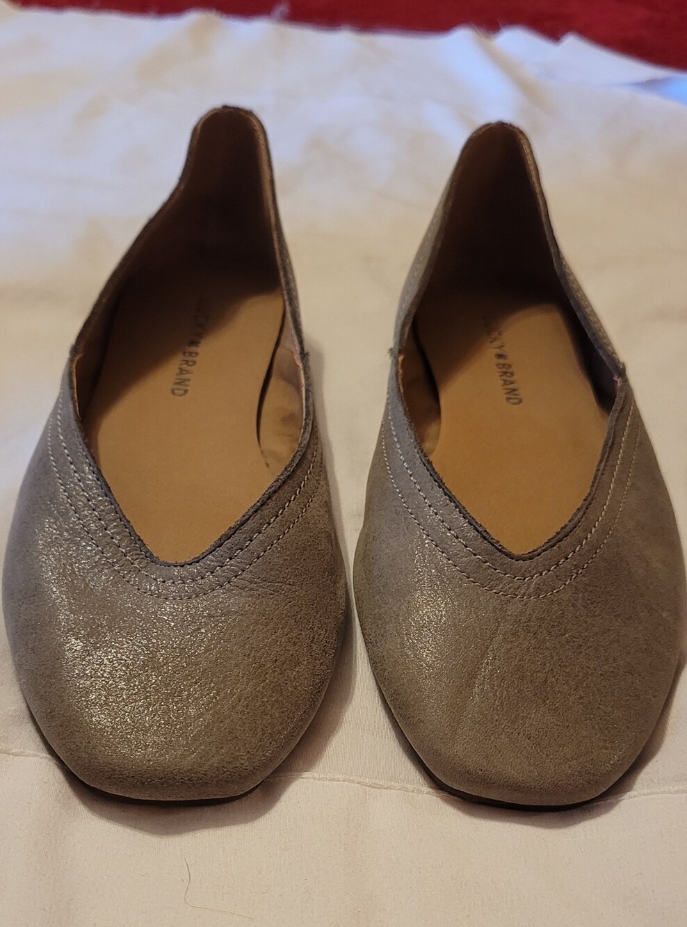 gray leather ballet shoes sizes 8